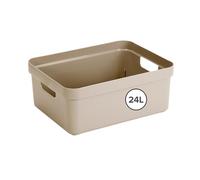 Sunware Sigma Home Boite de Rangement 24L - 44,5x34,5x18,3cm - Plastique - Panier rangement beige