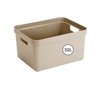 Sunware Sigma Home Boite de Rangement 32L - 44,5x34,5x24,3cm - Plastique - Panier rangement beige