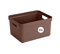Sunware Sigma Home Boite de Rangement 32L - 44,5x34,5x24,3cm - Plastique - Panier rangement brun