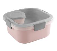 Sunware Sigma Home Lunch Box Meal Prep 3 Compartiments 1,4L Rose - 17,7x17,7x8,7cm - Etanche Sans BPA - Boite Repas Bureau Ecole