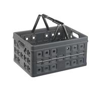 Bac de rangement plastique pliable anthracite avec G