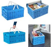 Sunware Square Folding Crate + Cool Bag 32L 49X36X24.5 cm Bleu