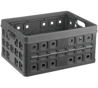 Sunware Square Panier de Rangement 32L - 49x36x24,5cm - Caisse rangement plastique pour produits alimentaires - Paniers et boîtes de rangement anthracite