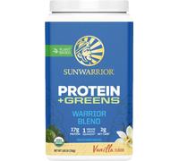 Sunwarrior Protein Warrior Blend + Greens 750 g chocolat / Protéines végétales / Délicieuse protéine végétale à multi ingrédients enrichie de super aliments verts
