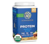 Sunwarrior - Warrior Blend Organic (750g) Chocolate Peanut Butter - Saveur chocolat-beurre de cacahuète - 14g de protéines par portion - 100% bio & végan - Idéal après l'entraînement ou au quotidien