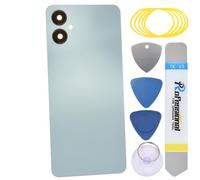 sunways Coque arrière de rechange pour Samsung Galaxy A06 5G avec lunette de caméra arrière, lentille de caméra arrière, adhésif prédécoupé et kit d'outils SM-A066B Vert clair