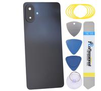 sunways Coque arrière de rechange pour Samsung Galaxy A07 avec lunette de caméra arrière, lentille de caméra arrière, adhésif prédécoupé et kit d'outils A07 5G Noir