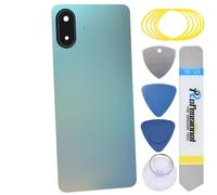 sunways Coque arrière de rechange pour Samsung Galaxy A07 avec lunette de caméra arrière, lentille de caméra arrière, adhésif prédécoupé et kit d'outils A07 5G Icyblue