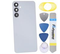 sunways Coque arrière de rechange pour Samsung Galaxy A16 5G avec lunette de caméra arrière, lentille d'appareil photo arrière, adhésif prédécoupé et kit d'outils SM-A166B Gris clair