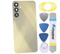 sunways Coque arrière de rechange pour Samsung Galaxy A16 5G avec lunette de caméra arrière, lentille de caméra arrière, adhésif prédécoupé et kit d'outils SM-A166B Doré