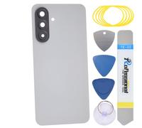 sunways Verre arrière de rechange pour Samsung Galaxy A56 avec lunette de caméra arrière, lentille de caméra arrière, adhésif prédécoupé et kit d'outils SM-A566V Gris clair
