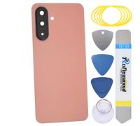 sunways Vitre arrière de rechange pour Samsung Galaxy A26 avec lunette de caméra arrière, lentille d'appareil photo arrière, adhésif prédécoupé et kit d'outils SM-A266E Rose pêche