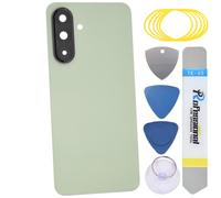 sunways Vitre arrière de rechange pour Samsung Galaxy A36 avec lunette de caméra arrière, lentille de caméra arrière, adhésif prédécoupé et kit d'outils SM-A366E Vert citron