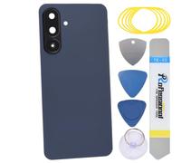 sunways Vitre arrière de rechange pour Samsung Galaxy M56 avec lunette de caméra arrière, lentille de caméra arrière, adhésif prédécoupé et kit d'outils SM-M566B Noir
