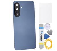 sunways Vitre arrière de rechange pour Samsung Galaxy M56 avec lunette de caméra arrière, lentille de caméra arrière, adhésif prédécoupé et kit d'outils SM-M566B Bleu