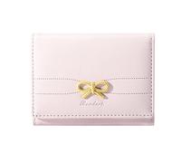 Sunwel Fashion Portefeuilles pour Filles - Joli nœud Coquette - Petit Portefeuille esthétique pour Cartes d'identité - Porte-Monnaie pour Femme, Rose, Coquette