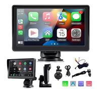 Sunweyer Écran automatique sans fil Carplay et Android, stéréo de voiture portable, écran tactile IPS de 7", prend en charge la caméra de recul 1080p et l'émetteur Bluetooth/AUX/FM