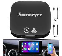 sunweyer SW05 Adaptateur CarPlay Android Auto sans Fil 2+32GB avec Play Store & Netflix/Youtube -Ports TF/USB, Installation d'Apps (Uniquement pour CarPlay Filaire ou Android Auto Filaire)