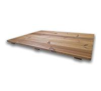 SUNWOOD Repose-douche 100 x 70 cm en bois Thermo-Wood intérieur/extérieur, avec pieds antidérapants