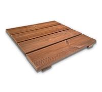 SUNWOOD Tapis de douche 50 x 50 cm en bois Thermo-Wood intérieur/extérieur, avec pieds antidérapants