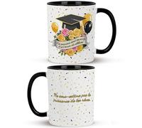 SUNXBUK Cadeau de fin d'études,Mug Cadeau de Remise des Diplômes Tasses à Café pour Diplômé de Collège lycée, Cadeaux de Réussir l'examen Fête de Graduation Céramique de Mug À Eau (Français)