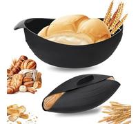 SUNXBUK Moule à Pain en Silicone, Bol à Pain Ovale pour Cuisson 3 en 1, Moule Pate Bol Universel, Résistant à la Chaleur Jusqu'à 260 °C, Accessoires de Cuisine AntiadhéSif
