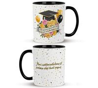 SUNXBUK Tasse de Remise des Diplômes, Cadeau de Remise des Diplômes Tasses à Café pour Diplômé de Collège lycée, Cadeaux de Réussir l'examen Fête de Graduation Céramique de Mug À Eau (Italien)