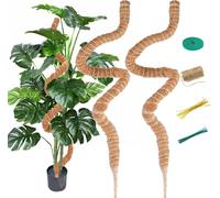 SUNXIZ Lot de 2 Tuteur Plante Pliable 120 cm Long pour Monstera Grimpante Coco Fibre Support Fait Main pour Maison Jardin Intérieur avec Attaches Torsadées