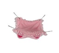 Sunxtzyl Hamac balançoire à Double Couche pour Petits Animaux, hamac à Deux étages pour Hamster avec 4 chaînes suspendues, lit Suspendu en Flanelle Douce et en Gaze Dentelle pour Furet, (Rose)