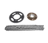 Sunxtzyl Kit de pignon de chaîne 420 en Acier : pignon arrière de 35 Dents, chaîne de 76 maillons et Volant d’inertie sans Dents, pour l’amélioration des Performances des go-Karts et des
