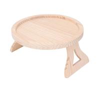 Sunxtzyl Sofa Armrest Tray, Couch Cup Holder with Adjustable Folding Legs, Natural Pine Wood Foldable Arm Tray for TV Watching and Snacking, Clamp on Side Table for Living Room Sofa