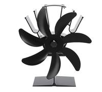 Sunxtzyl Ventilateur de poêle à chaleur alimenté par 7 lames, ventilateur de cheminée thermoélectrique pour foyers à bûches, ventilateur non électrique en alliage d’aluminium à (Noire)