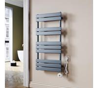 SUNXURY Radiateur de salle de bain, électrique, 1000 x 500 mm, avec thermostat programmable, porte-serviettes plat, avec fonction minuterie et régulateur de température, anthracite
