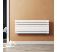 SUNXURY Radiateur panneau design, 465 x 1200 mm, horizontal, une couche, blanc, avec raccord latéral, pour production d'eau chaude