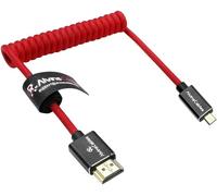 SUNY-8K 2.1 Micro-Hdmi Vers Full Hdmi Câble Spiralé Tressé Pour Atomos-Ninja-V 4K-60P Record 48Gbps Hdmi Pour Canon-R5C,R5,R6 (18 À 28'')