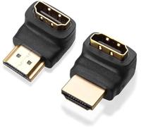 SUNY-Adaptateur Coudé 90° Et 270° En Kit-1 X 90° + 1 X 270°-Hdmi Type A Mâle Vers Femelle-Contacts Plaqués Or,3D,1080P,Full Hd,4K,Compatible Avec Samsung Tv,Lg Tv,Xbox,Dell Laptop Etc.