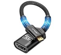 SUNY-Adaptateur Micro Hdmi Vers Hdmi,Câble Micro Hdmi Mâle Vers Hdmi 2.0 Femelle,4K @ 60Hz Hdr 3D 18 Gbps,Compatible Avec Smartphones,Tablettes,Appareils Photo Et Autres Appareils Plaqués Or,