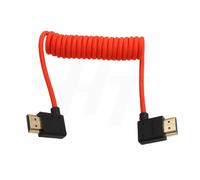 SUNY-Câble Hdmi 2.1 4K 120Fps 8K 60Fps Pour Atomos Ninja V Sony A7Siii Canon C300 C500 Ronin Rs2 Moniteur Caméra Angle Droite Gauche Type A Tressé À Droite,Rouge Coiled 30Cm