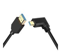 SUNY-Câble Micro Hdmi Vers Hdmi Court 8K,1Ft/0.3M Angle Droit Ultra Haute Vitesse 48Gbps Micro Hdmi Mâle Vers Hdmi Câble Prise En Charge 8K @ 60Hz,4K @ 120Hz (Left/0.3M)
