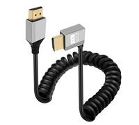 SUNY-Câble Spirale Hdmi 4K 60Hz Câble Hdmi Mâle Mâle 10.2Gbps Haute Vitesse,Interface Plaquée Or 24K Supporte Arc,3D Pour Ordinateur,Lecteur Blu Ray,Tv (Incurvé Vers Gauche,0.5-1.8 M)