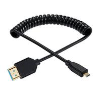 SUNY-Câble Spiralé Micro Hdmi Vers Hdmi 2.1,8K @ 60Hz 4K @ 120Hz 48 Gbit/S Ultra Fin Hdmi Mâle Vers Micro Hdmi Mâle,Prend En Charge Hdr Dynamique,Pour Appareil Photo,Jeux. 1,2 M (Droit)
