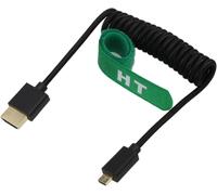 SUNY-Câble Tressé Noir 30Cm Micro Hdmi Vers Hdmi 8K 4K 60P Pour Canon R8 R10 Sony A7C A7Riv Fx30 S5 X-T4 Z50 Camera Atomos Ninja V F5Pro Moniteur,Type A D 2.1