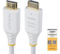 SUNY-Com Câble Hdmi Haut Débit Certifié Premium De 1,8M,4K 60Hz/1440P 144Hz,18Gbps,Cordon Hdmi 2.0,Gaine Tpe,Blanc
