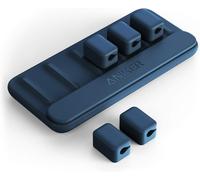SUNY-Gestion Des Câbles,Support De Câble Magnétique,Attaches De Câble De Bureau,5 Clips Pour Câble Lightning,Câble Usb-C,Câble Micro,Colle Au Bois,Marbre,Métal Et Verre (Bleu)