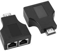 SUNY-Rj45 À Hdmi Extendeur Adaptateur Sur Rj45 Cat 5E/6 Ethernet Extension Étendue Hdmi Signal Amplificateur30M/100Ft,Pour Affichage Hdtv 2K 1080P,Expéditeur + Récepteur,1 Paire