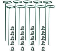 SUNYAY Lot de 10 piquets de support de plantes verts en métal de 40,6 cm pour orchidée amaryllis, lys, tournesol, rose, narcisse