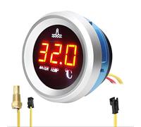 Sunydog 9V-36V 52mm afficheur de température d'eau, dispositif de mesure numérique pour voiture, indicateur LED dispositif de mesure pour véhicule avec fonction d'alarme et capteur de température
