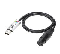 Sunydog Adaptateur USB vers DMX, adaptateur d'interface USB vers DMX LED DMX512 pour ordinateur, PC, contrôleur d'éclairage de scène, variateur d'intensité
