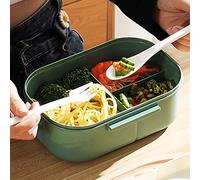 Sunydog Boîte à Lunch à de 1200 ML, Couvercle instantané de l'anneau de Phoque, Conception de Diviseur à Double Couches, Matériau PP, Grande capacité, isolé, pour Les étudiants, Les (Vert)
