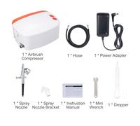 Sunydog Compresseur D'aérographe Portable, Mini Kit D'aérographe Ultra Silencieux pour Nail Art, Décoration de Gâteaux, Modélisme, Réglage de la Pression à 3 Niveaux, Compresseur pour Artistes en